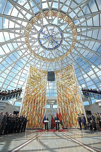 At a ceremony marking the opening of a new building for the Belarus State Museum of the History of the Great Patriotic War.