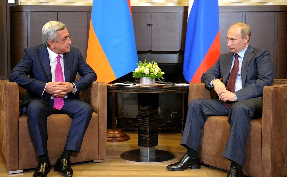 С Президентом Армении Сержем Саргсяном.