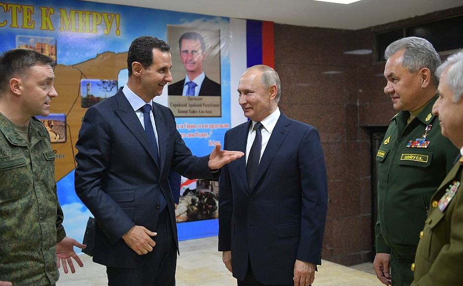 Vladimir Putin visited the command post of the Russian Armed Forces in Syria. With President of the Syrian Arab Republic Bashar al-Assad (left) and Russia’s Defence Minister Sergei Shoigu.