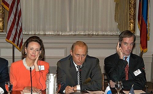 President Putin at a meeting with American businessmen.