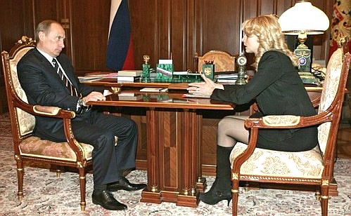With Health and Social Development Minister Tatyana Golikova.