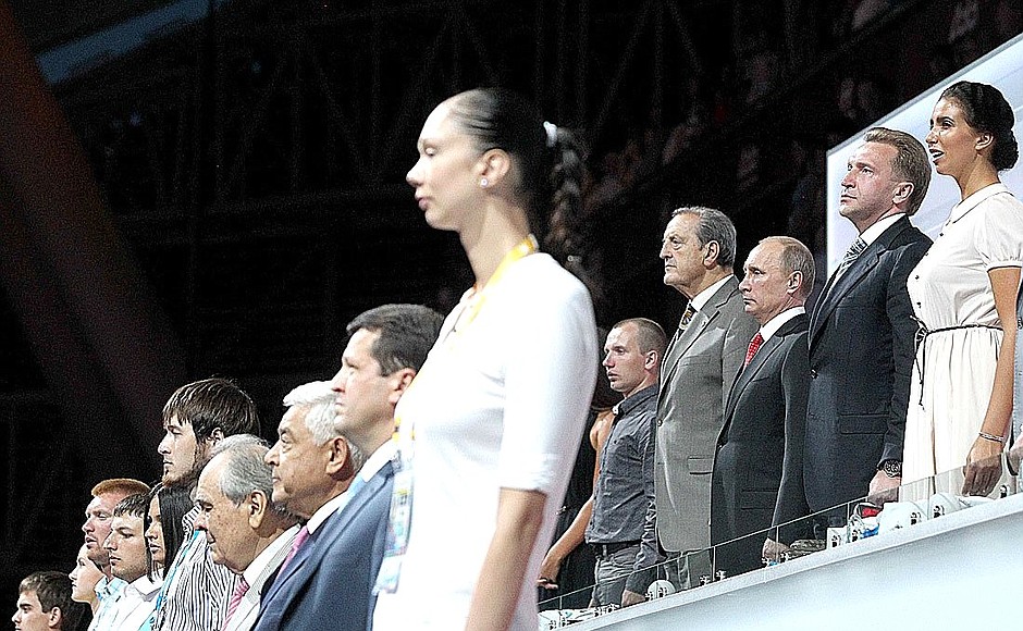 At the opening ceremony of the Summer Universiade in Kazan.