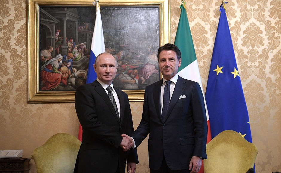 С Председателем Совета министров Итальянской Республики Джузеппе Конте.