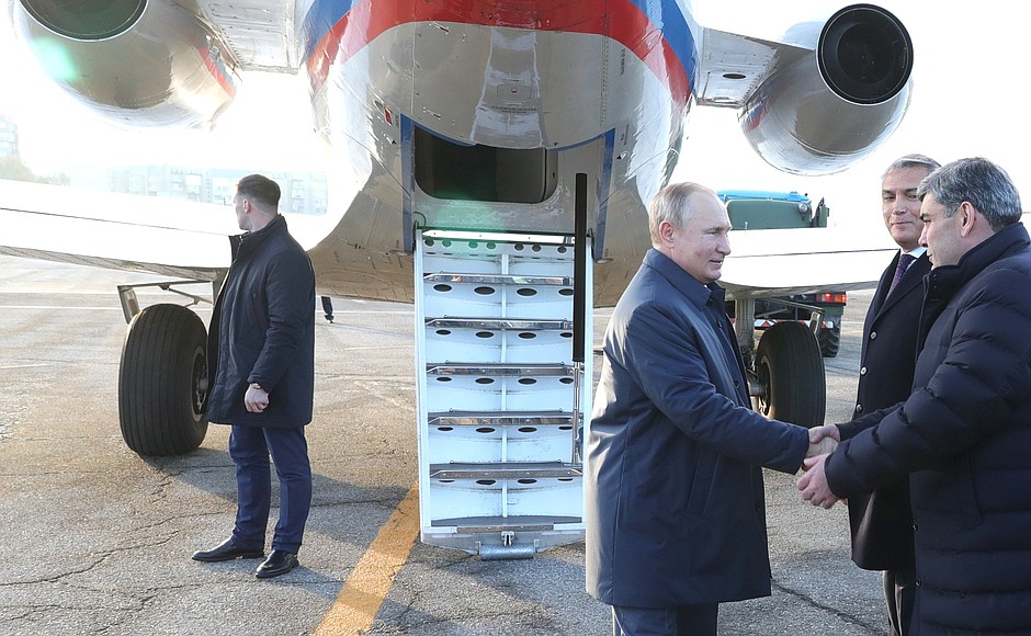 Vladimir Putin arrives in Kabardino-Balkaria.