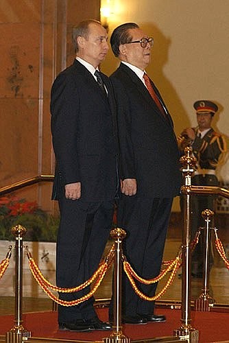 President Putin with Chinese President Jiang Zemin.