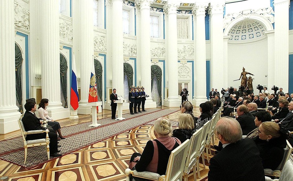 During 2011 President’s Prize for young cultural professionals award ceremony.