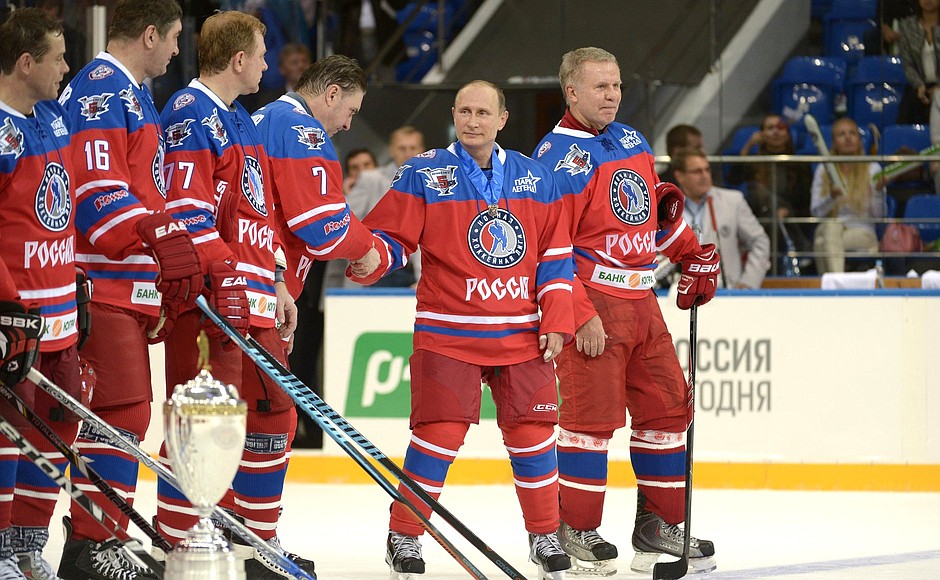 After the match between the NHL Stars team of ice hockey veterans and the NHL team opening the Night Hockey League’s fifth season.