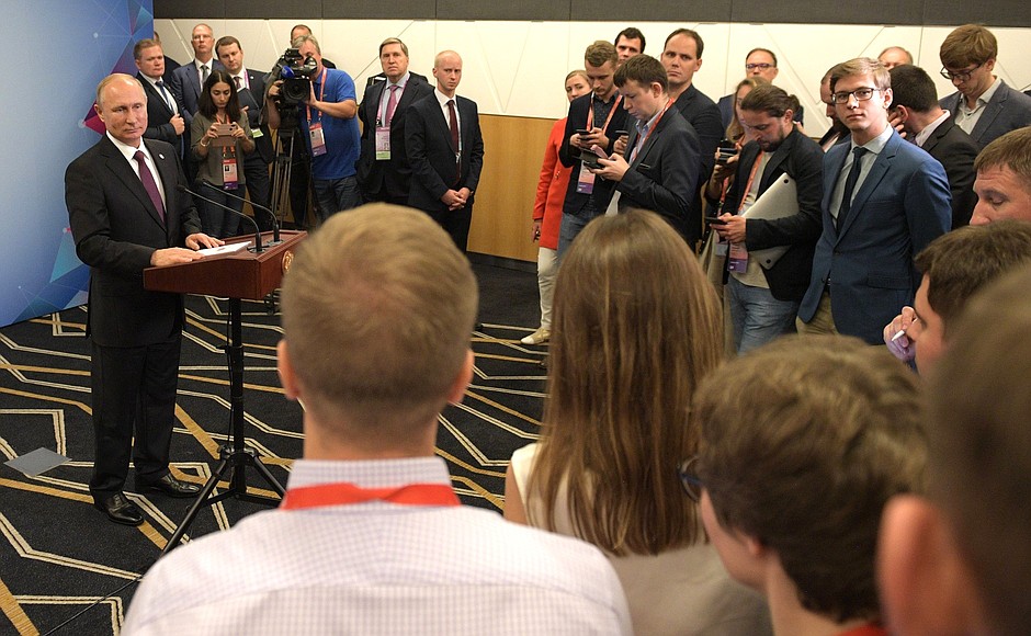 Vladimir Putin answered questions from the Russian media.