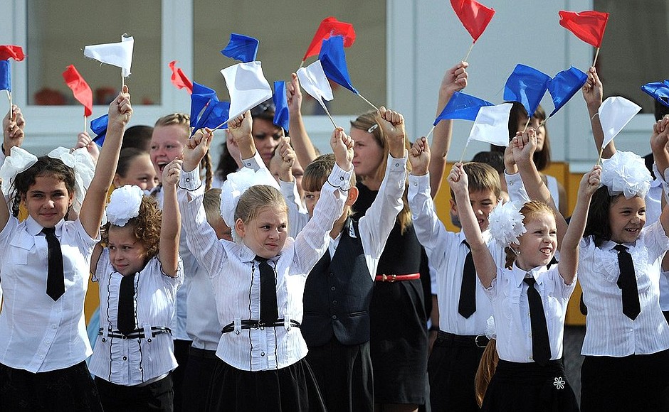 Ceremony marking the start of the new school year at general school No. 7 in Kurgan.
