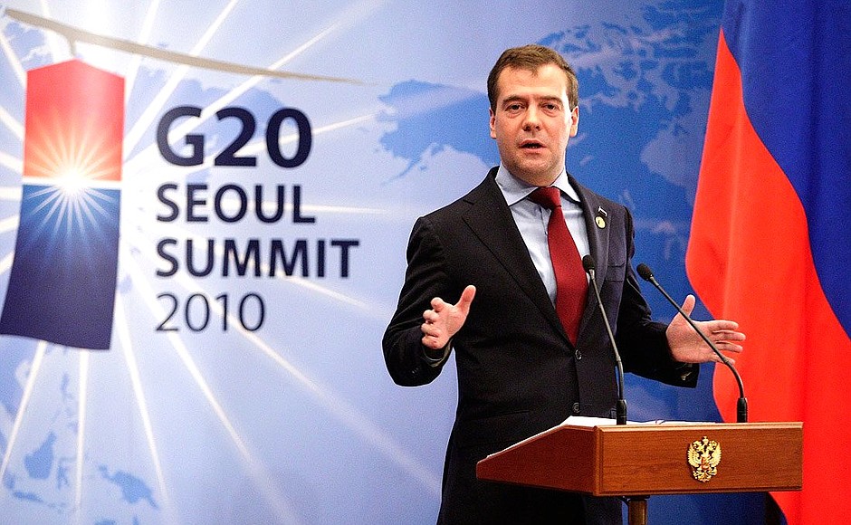 На пресс-конференции по итогам заседания глав государств и правительств «Группы двадцати».