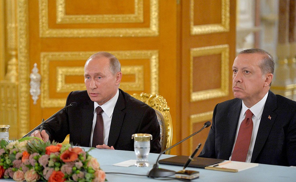 Vladimir Putin and Recep Tayyip Erdogan made statements for the press.