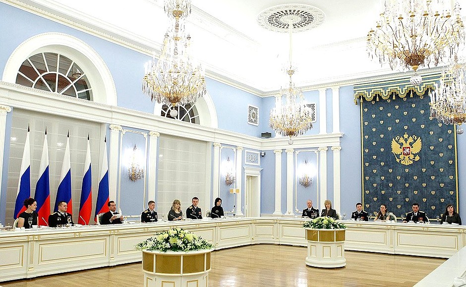 Meeting with Russian military officers and their wives.