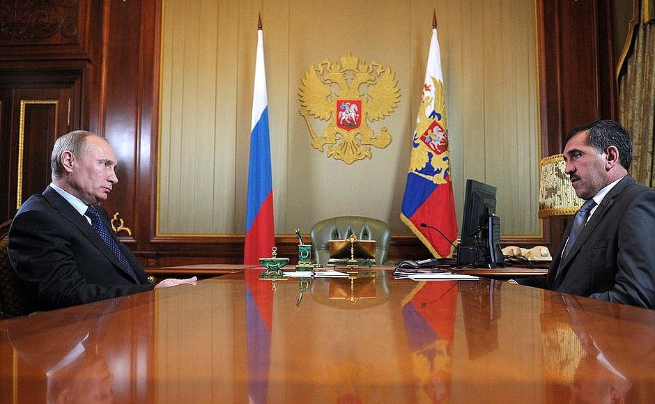 С Президентом Республики Ингушетия Юнус-Беком Евкуровым.