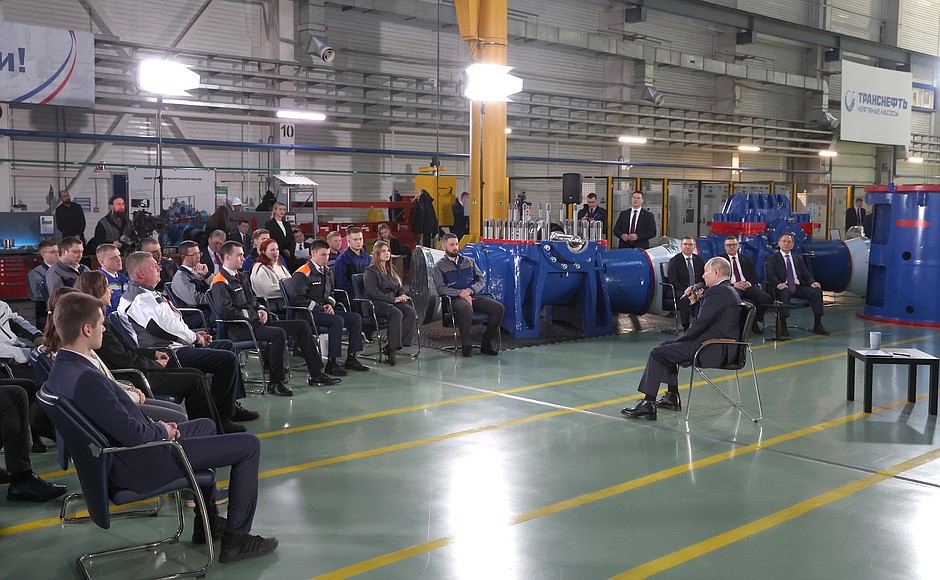 Meeting with students and workers of industrial enterprises in the Chelyabinsk Region.
