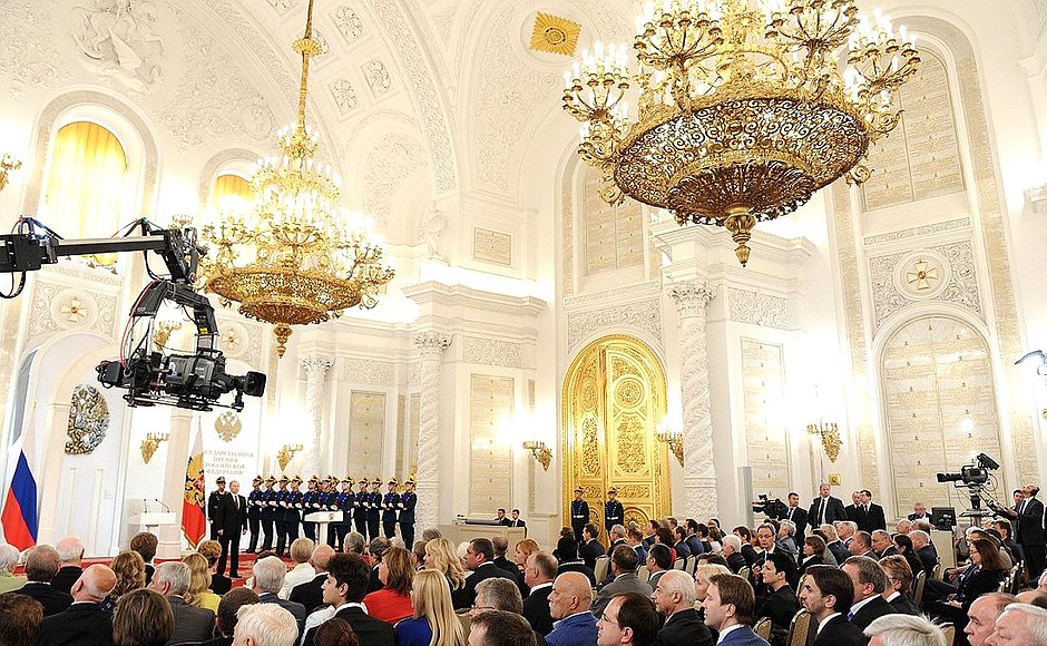 Ceremony for presenting the 2012 Russian Federation National Awards.