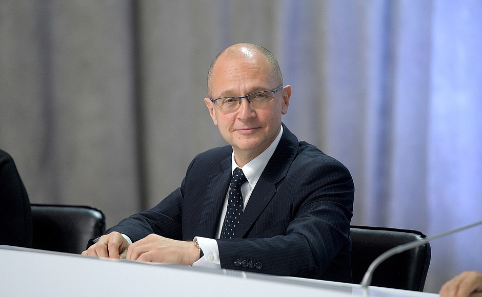 First Deputy Chief of Staff of the Presidential Executive Office Sergei Kiriyenko at a meeting with new members of the ONF central headquarters.