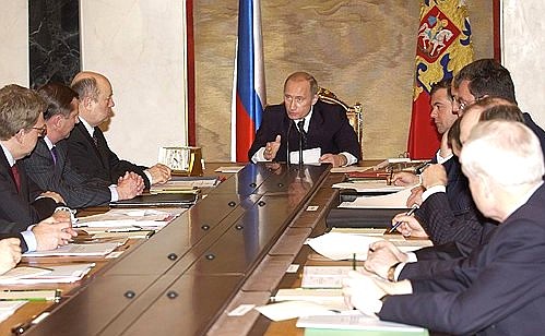 At a meeting of the Presidential Commission for Military Technology Cooperation of the Russian Federation with Foreign States.