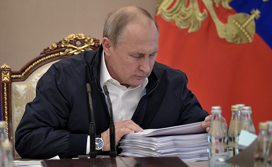 At a meeting on preparations for Direct Line with Vladimir Putin.