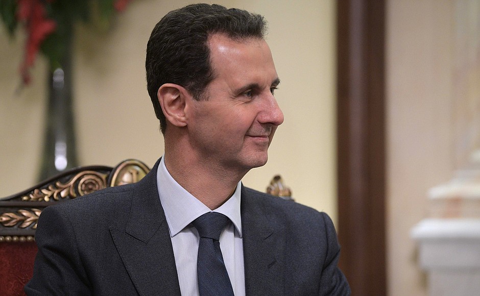 Президент Сирийской Арабской Республики Башар Асад в ходе встречи с Патриархом Антиохийским и всего Востока Иоанном X.