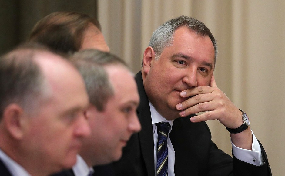 Deputy Prime Minister Dmitry Rogozin before the meeting with Defence Ministry senior officials and defence industry representatives.