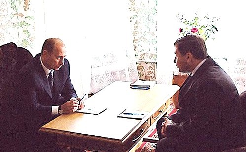 С губернатором Новгородской области Михаилом Прусаком.