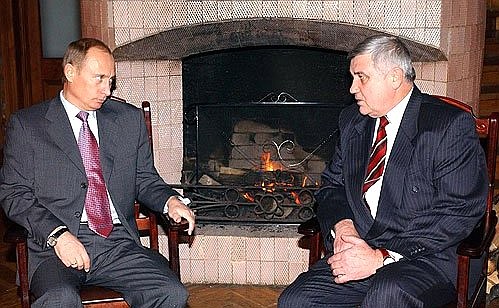 President Putin meeting with the Governor of the Vladimir Region, Nikolai Vinogradov.