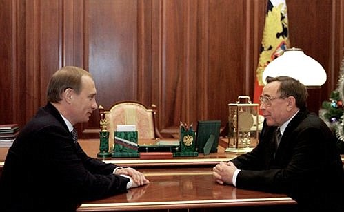 A meeting with Arbitration Court Chairman Veniamin Yakovlev.