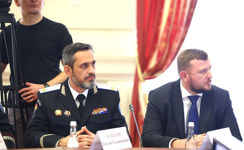 Presidential Aide Dmitry Mironov chairs a visiting meeting of the Council for Cossack Affairs in Astrakhan.