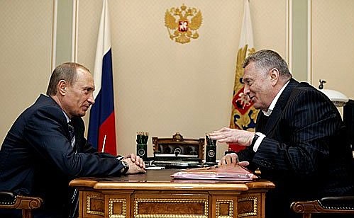 Рабочая встреча с лидером фракции ЛДПР в Государственной Думе Владимиром Жириновским.