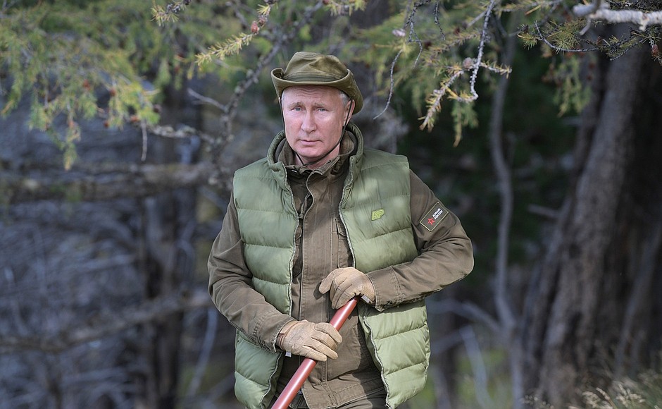 Vladimir Putin took short break in Siberia.