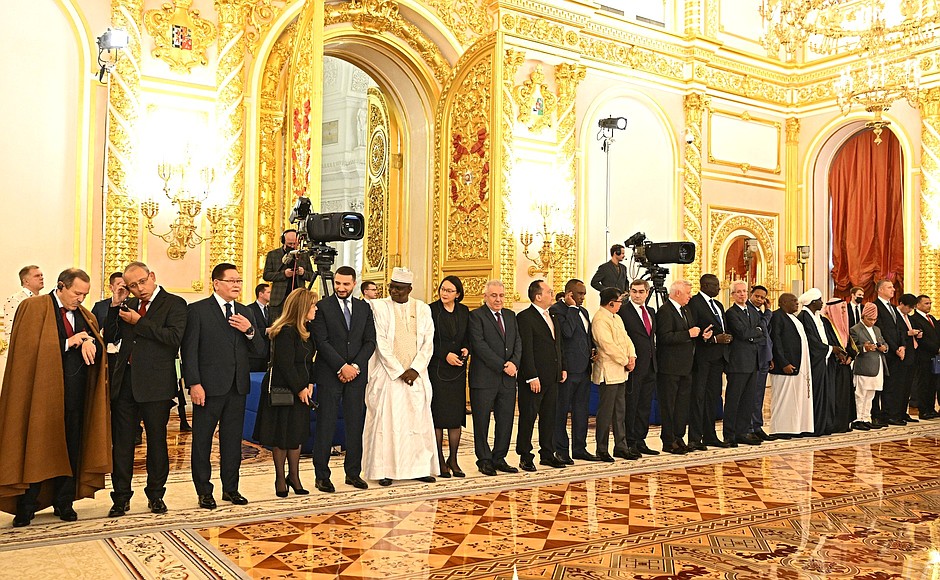 The newly-appointed ambassadors of foreign states before the presentation of their letters of credence.