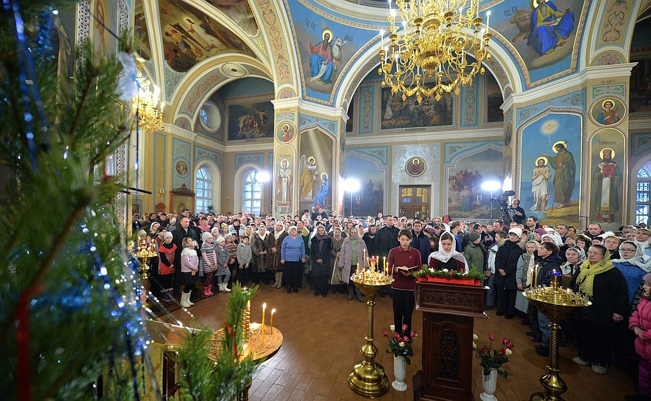 Vladimir Putin congratulated all Orthodox Christians and all Russians celebrating Christmas today.