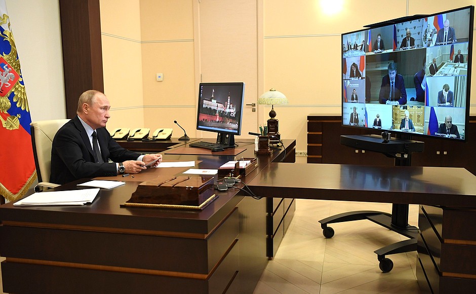 During a meeting (via videoconference) on the development of information and communications technologies.