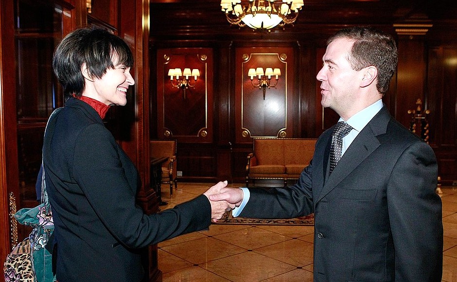С Президентом Швейцарии Мишлин Кальми-Ре.