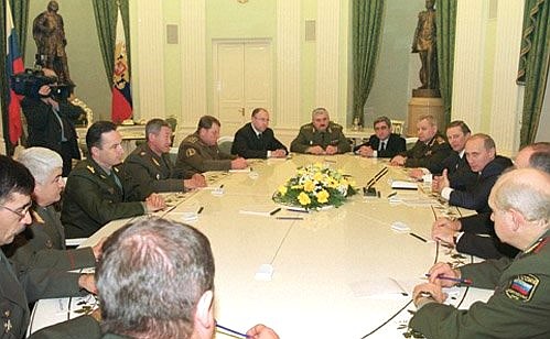 President Putin meeting with Defence Ministers of the CIS countries.