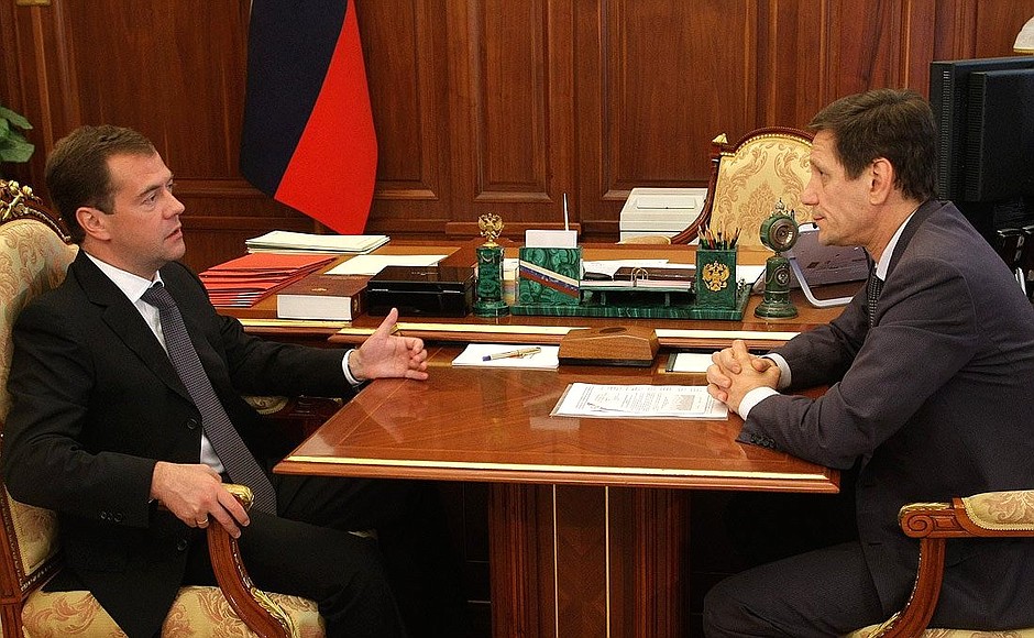 With Deputy Prime Minister and President of Russian Olympic Committee Alexander Zhukov.