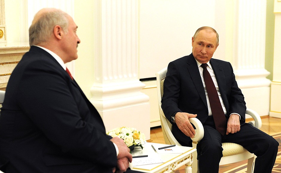 At the meeting with President of the Republic of Belarus Alexander Lukashenko.