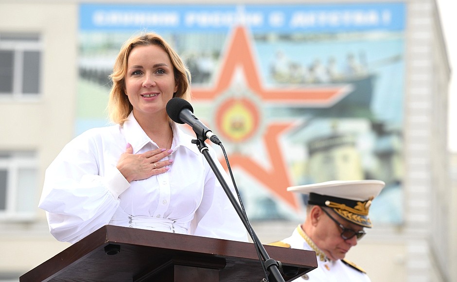 Maria Lvova-Belova congratulated the cadets, command staff and teachers of the branch of the Nakhimov Naval School of the Ministry of Defence of the Russian Federation – Sevastopol Presidential Cadet School on Knowledge Day.