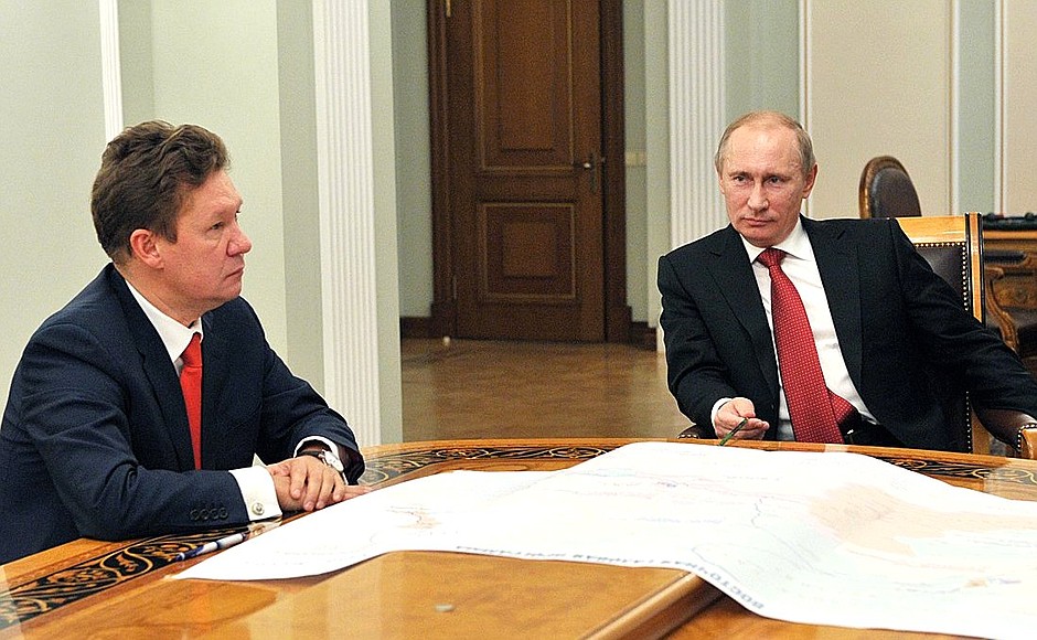With Gazprom CEO Alexei Miller.