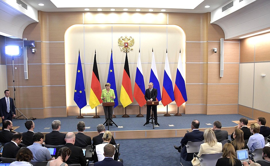 Press statements and answers to media questions following meeting with Federal Chancellor of Germany Angela Merkel.
