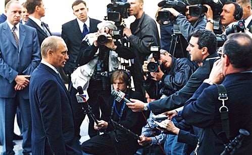 President Putin at a meeting with journalists.