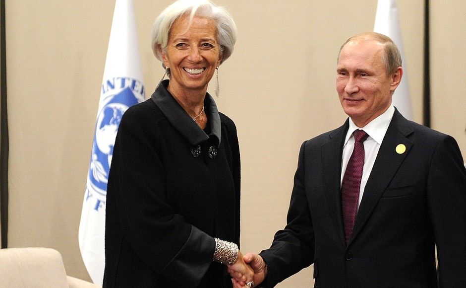 With Managing Director of the International Monetary Fund Christine Lagarde.