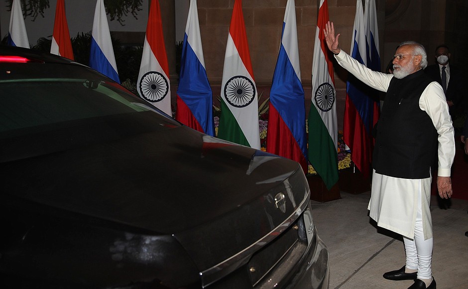 Prime Minister of India Narendra Modi after the Russian-Indian talks.