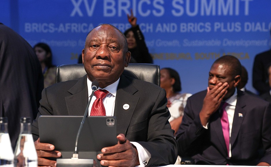President of South Africa Cyril Ramaphosa before the meeting in the BRICS Plus/Outreach format.