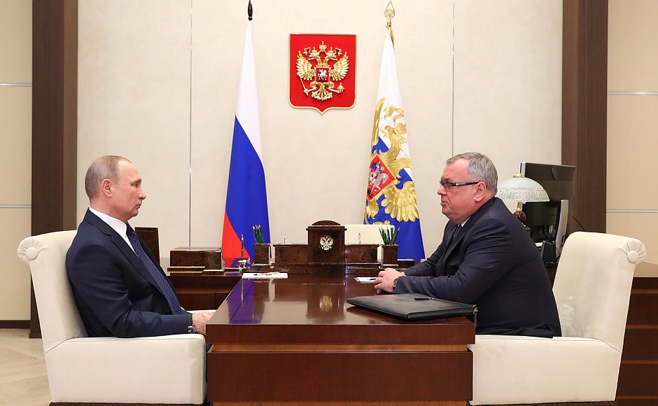With President and Board Chairman of VTB Bank Andrei Kostin.