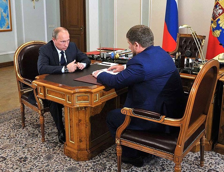 Рабочая встреча с Главой Чеченской Республики Рамзаном Кадыровым.