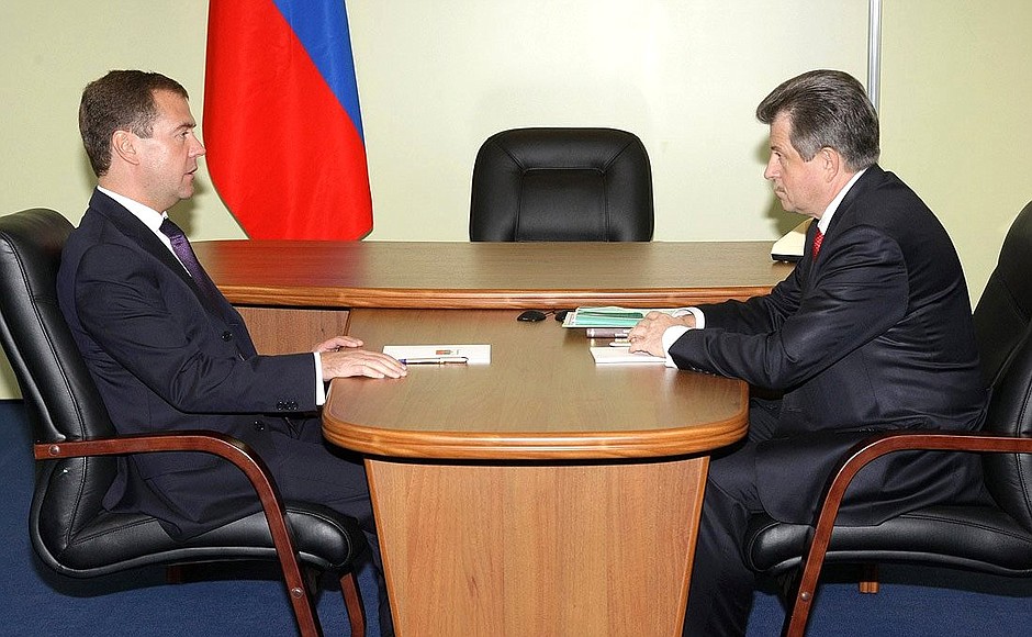 С губернатором Ярославской области Сергеем Вахруковым.