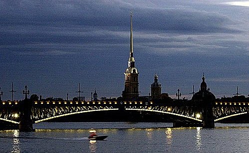St Petersburg at night.