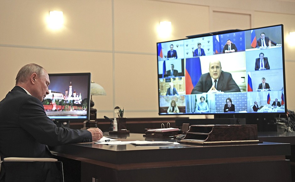 Meeting on implementing economic and social support measures (via videoconference).