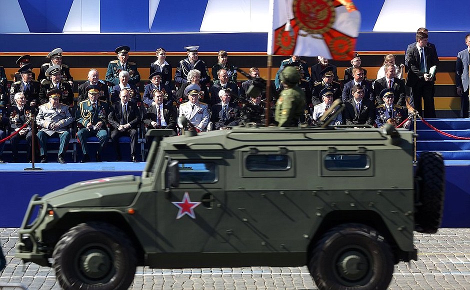 Military parade celebrating the 68th anniversary of Victory in the Great Patriotic War.
